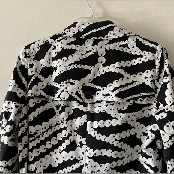 Women Midi Belted Black and White Trench Coat Jacket Blazer - Picture 10 of 14